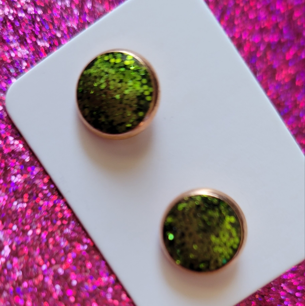 Hand made glitter earrings